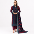 Afsanvi Printed 3-Piece Lawn Suit - Navy & Maroon