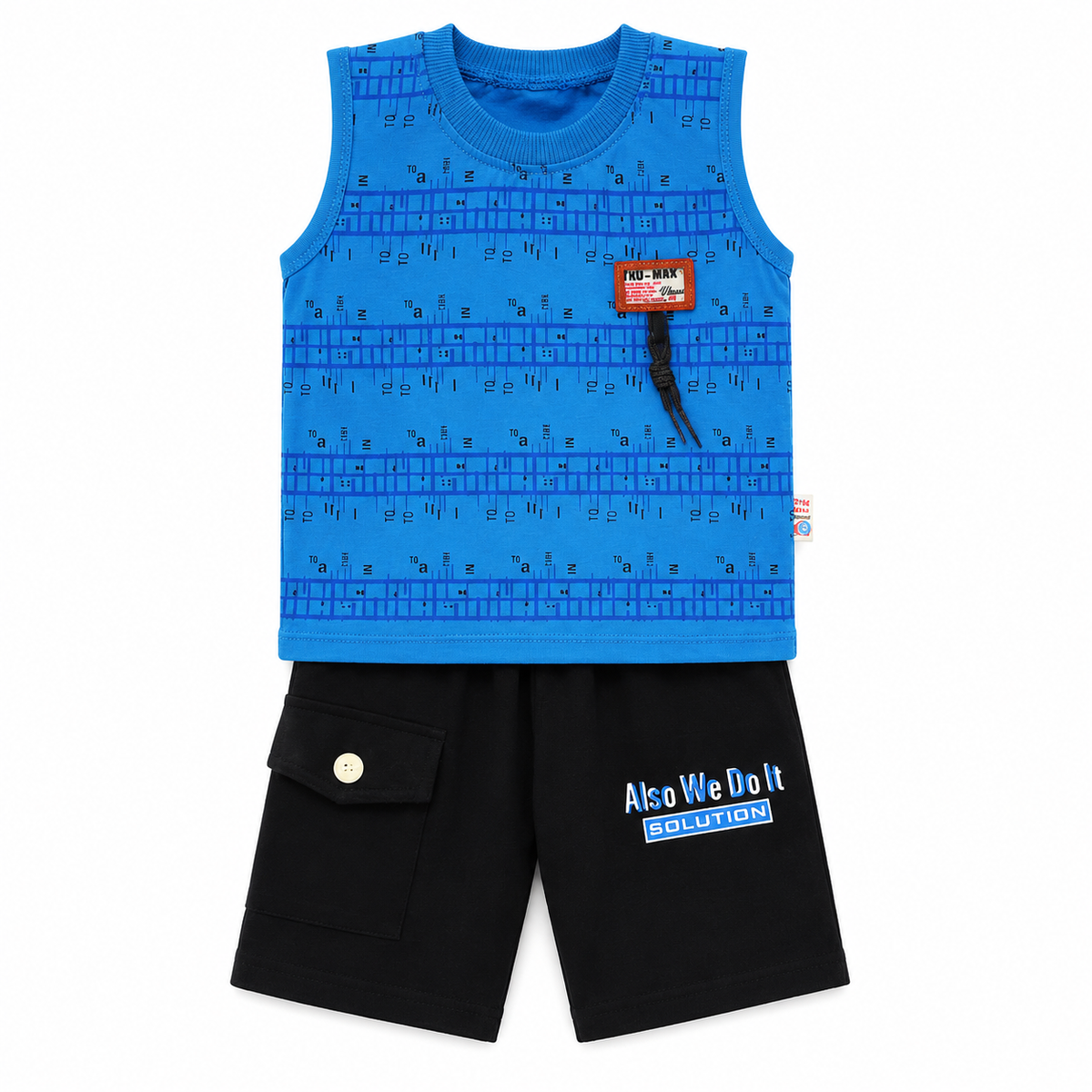 Boys Urban Cool Sleeveless Set - Blue & Black