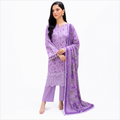 Yasmin Printed 3-Piece Lawn Suit - Lavender
