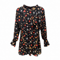 Black Ocean Shell Print Georgette Tunic with Chain Detail