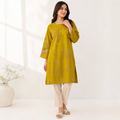 Sunlit Bloom Embroidered Mustard Tunic
