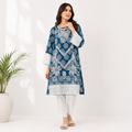 Azure Motif Embroidered Teal Tunic