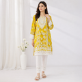 Golden Bloom Embroidered Mustard Tunic