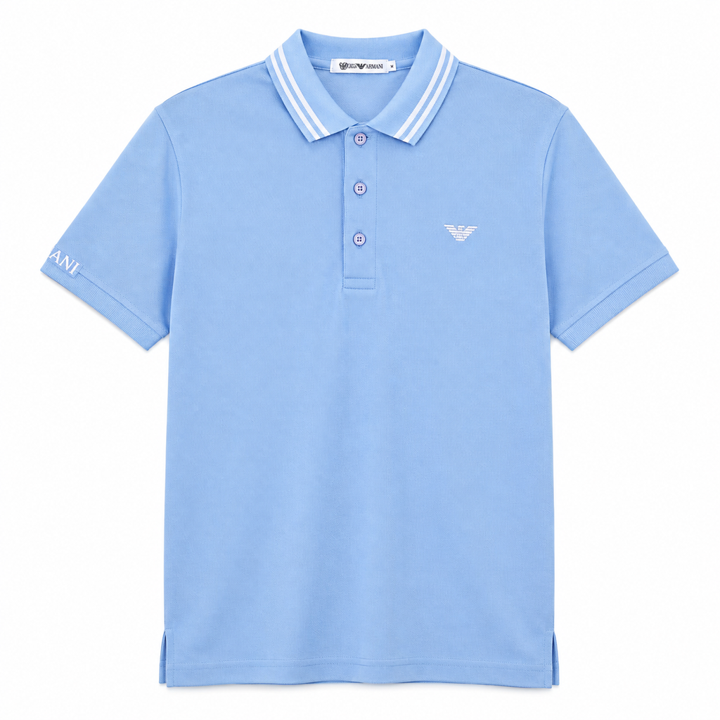 Signature Eagle Pique Polo Shirt - Sky Blue