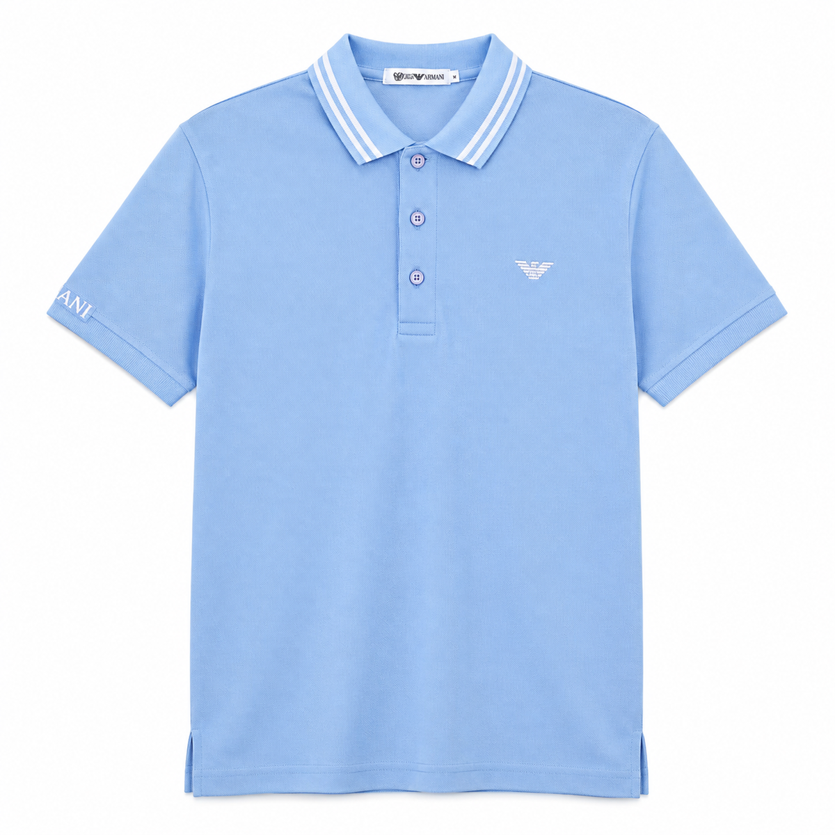 Signature Eagle Pique Polo Shirt - Sky Blue