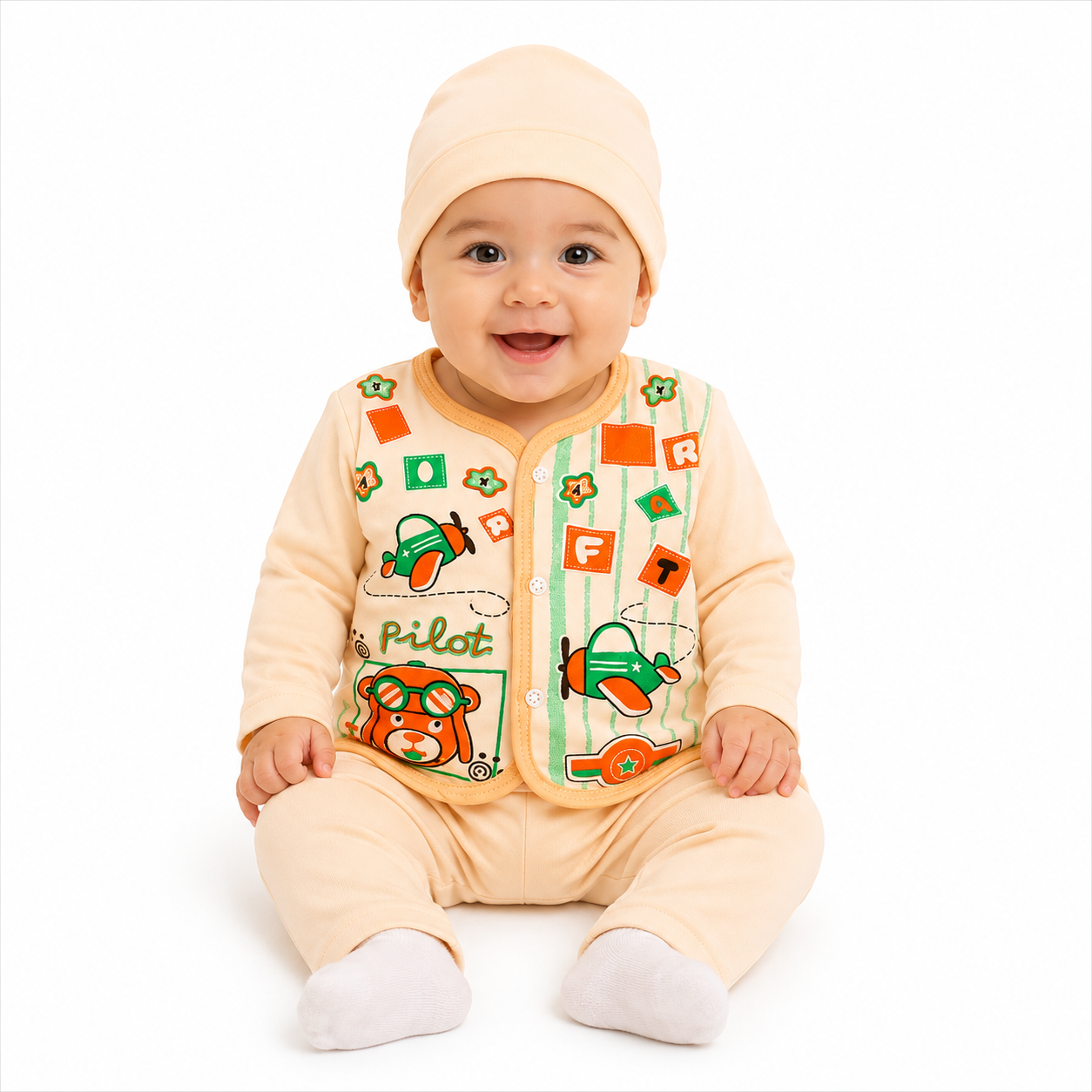Little Pilot 3-Piece Set - Peach